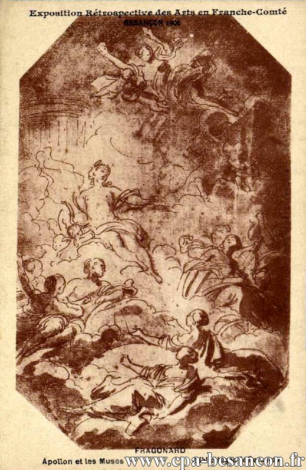 Exposition Rétrospective des Arts en Franche-Comté - BESANÇON 1906 - FRAGONARD - Apollon et les Muses (Bibliothèque de Besançon)